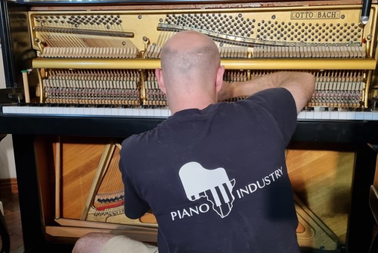 Close-up of a piano being tuned by Piano Industry